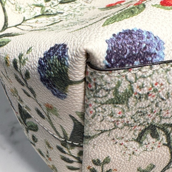 Tory Burch Watercolor Botanical Kerrington Tote Crossbody + Shopping Bag + Dusty - Picture 12 of 16